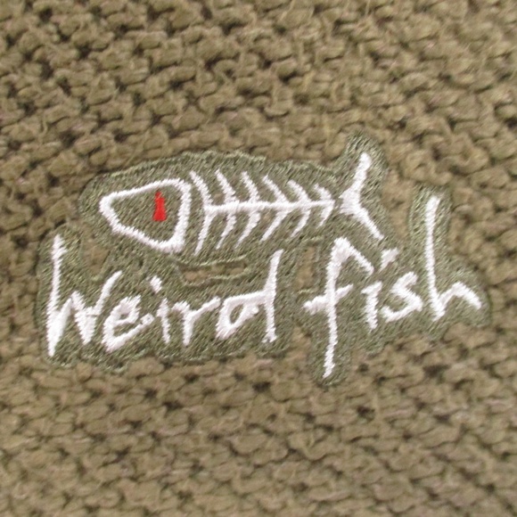 Weird Fish Sweater Men's XL Green Waffle Knit Sherpa Heavyweight Full Zip Jacket - Picture 6 of 9